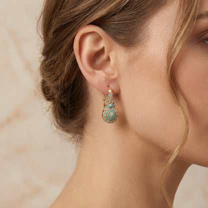 Aretes de oro con turquesa