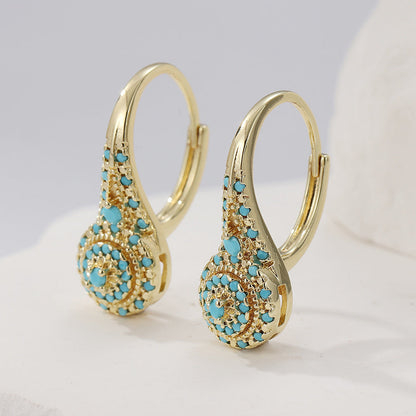 Aretes de oro con turquesa