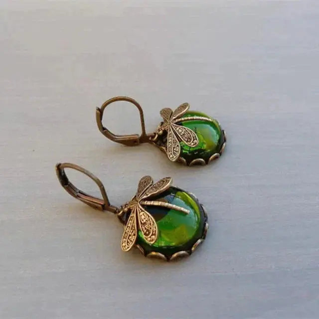 Aretes en forma de esfera en oro envejecido