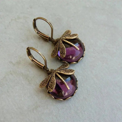 Aretes en forma de esfera en oro envejecido