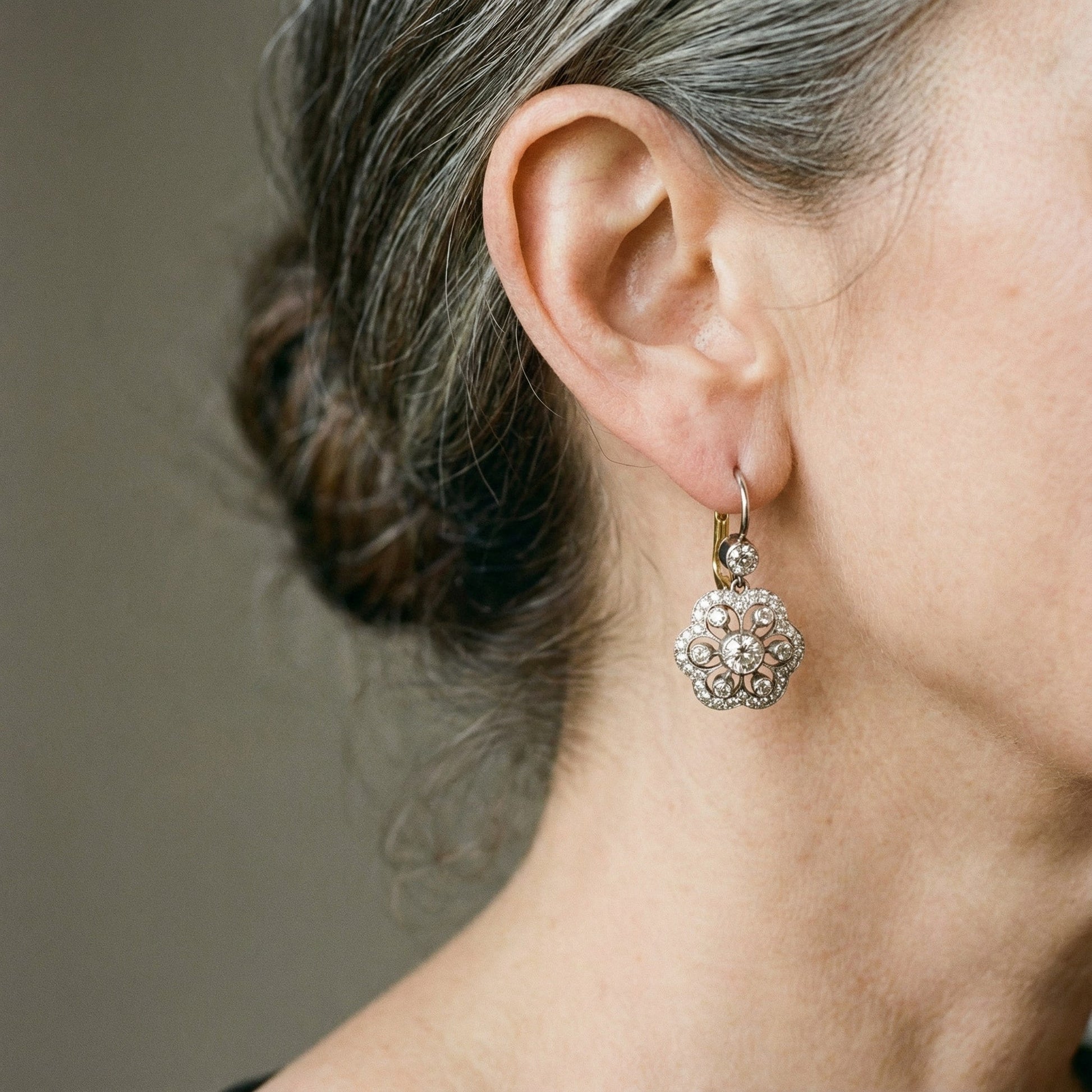 Aretes retro con cristales