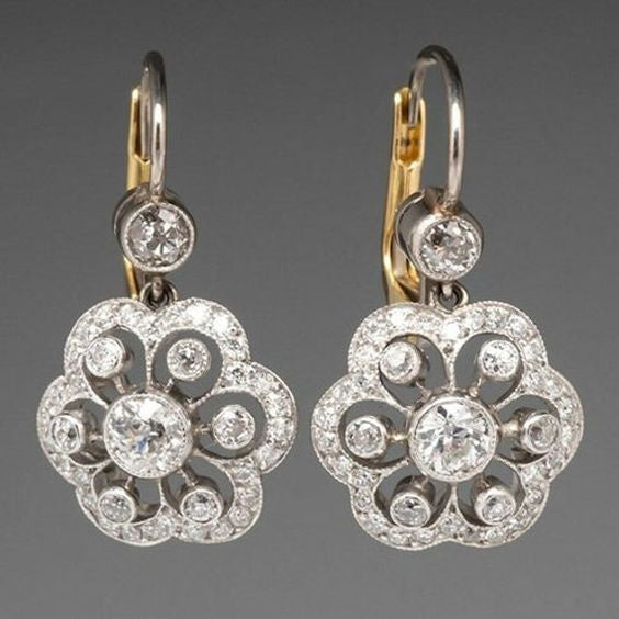 Aretes retro con cristales