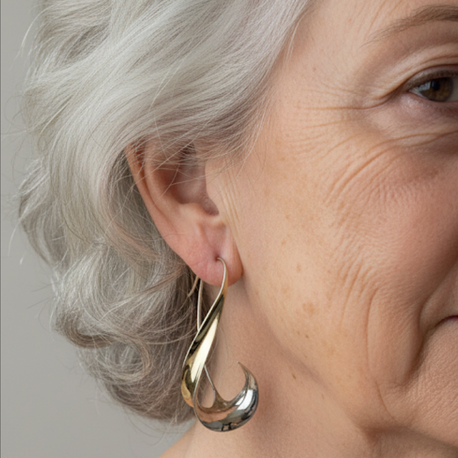 Aretes retro de oro