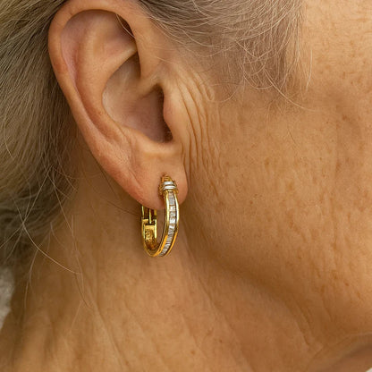 Aretes retro de oro y diamante