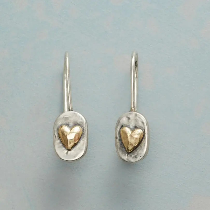 Aretes retro de plata con detalles dorados