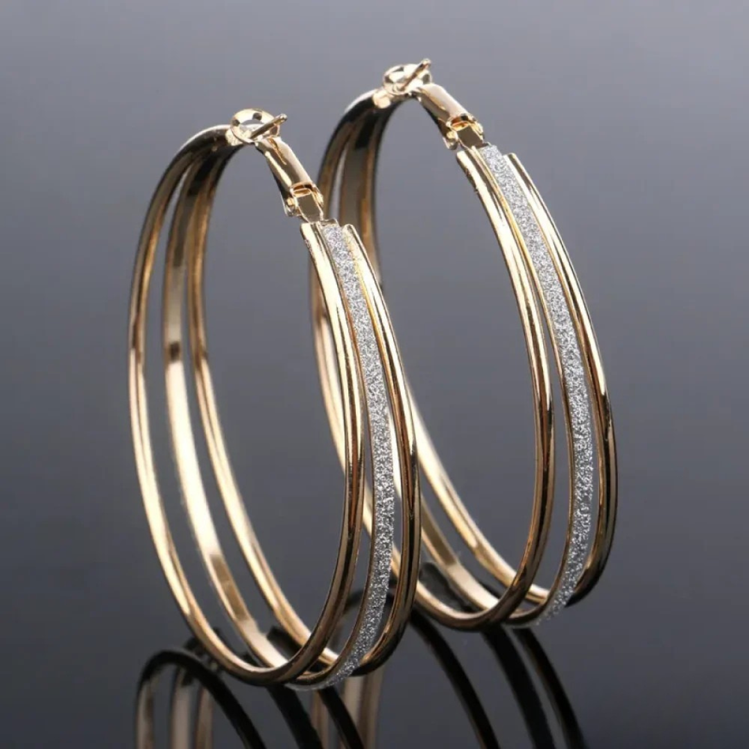 Aretes retro plateados