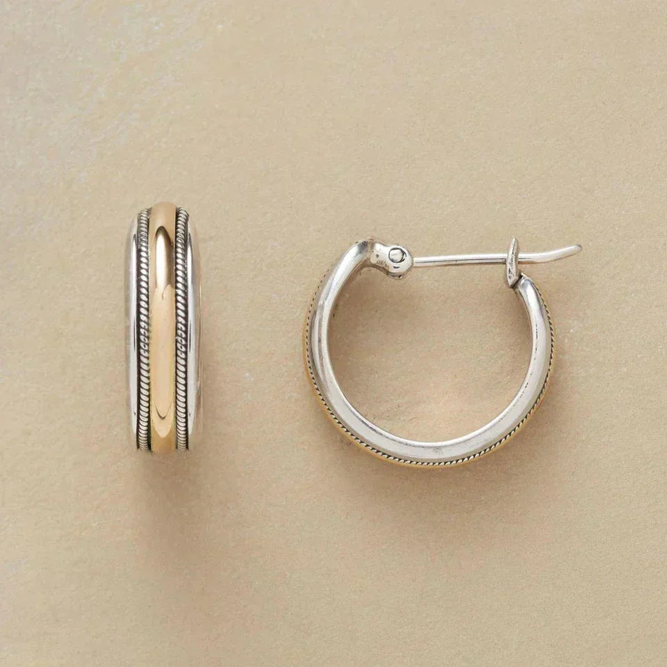 Aretes vintage Línea Dorada de plata