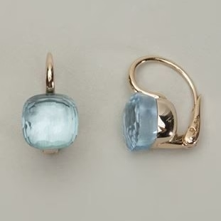 Aretes vintage azules con zirconia integrada