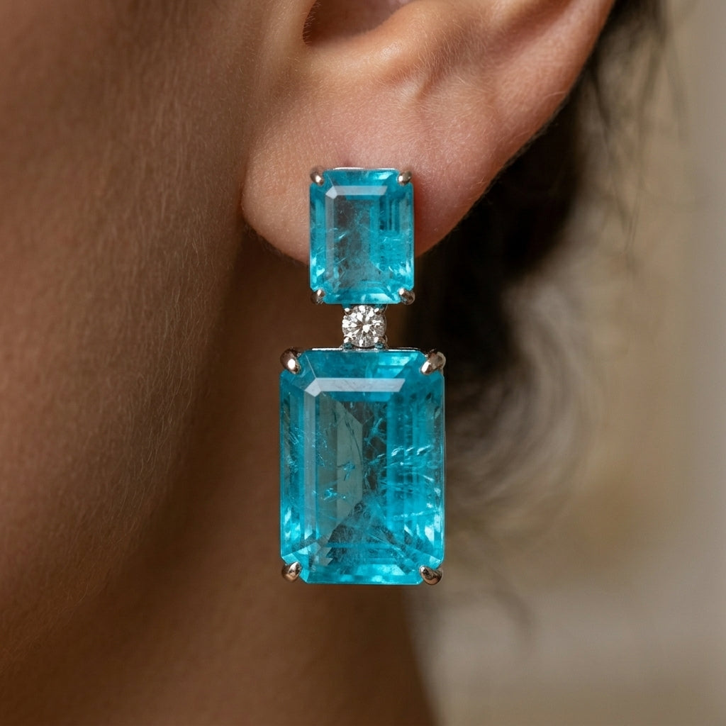 Aretes vintage con turquesa