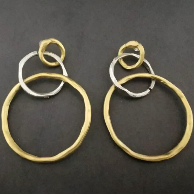 Aretes vintage de oro y plata