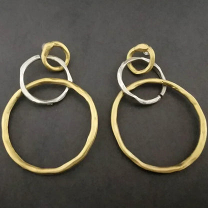 Aretes vintage de oro y plata