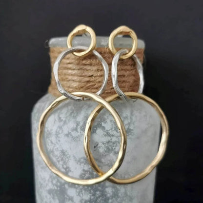 Aretes vintage de oro y plata