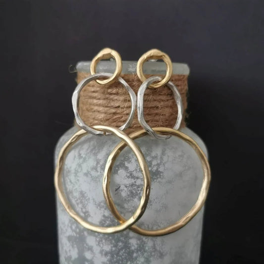 Aretes vintage de oro y plata