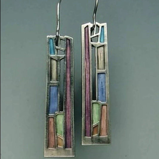 Aretes vintage en color plata