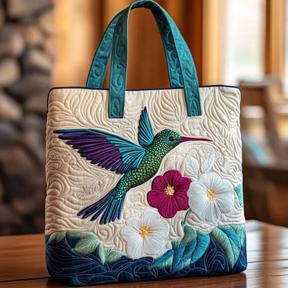 Bolsa Artesanal | Colibrí y Flor Blanca
