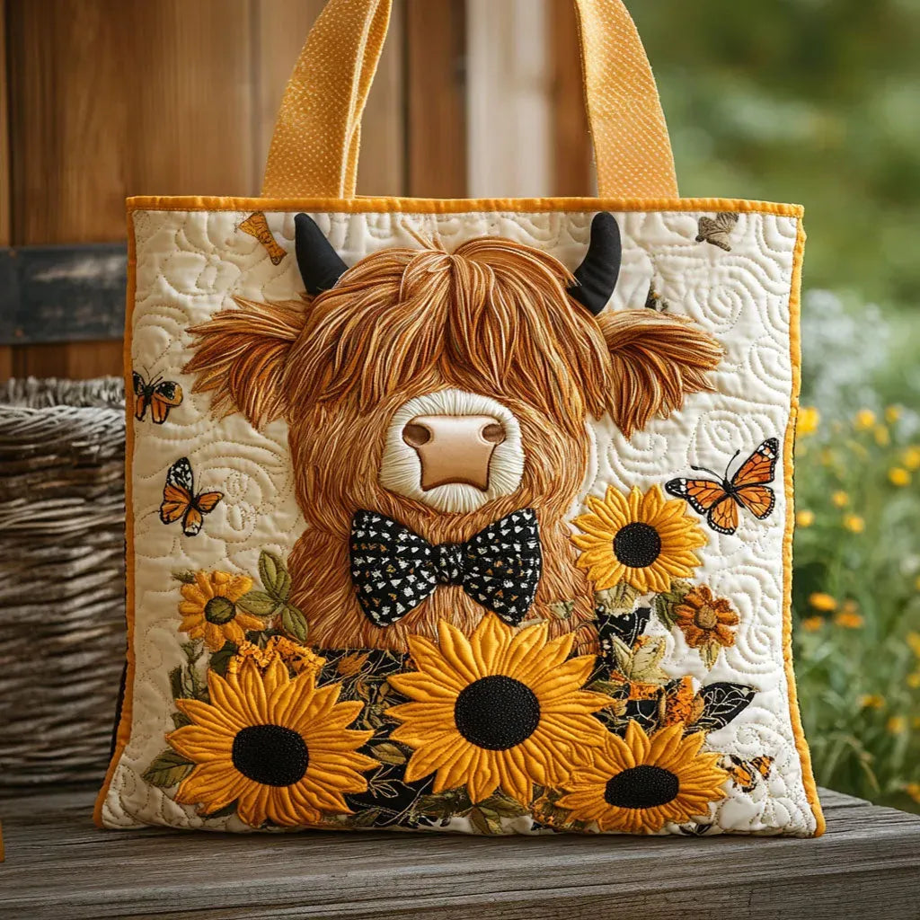 Bolsa Artesanal | Vaca de las Tierras Altas con Girasoles