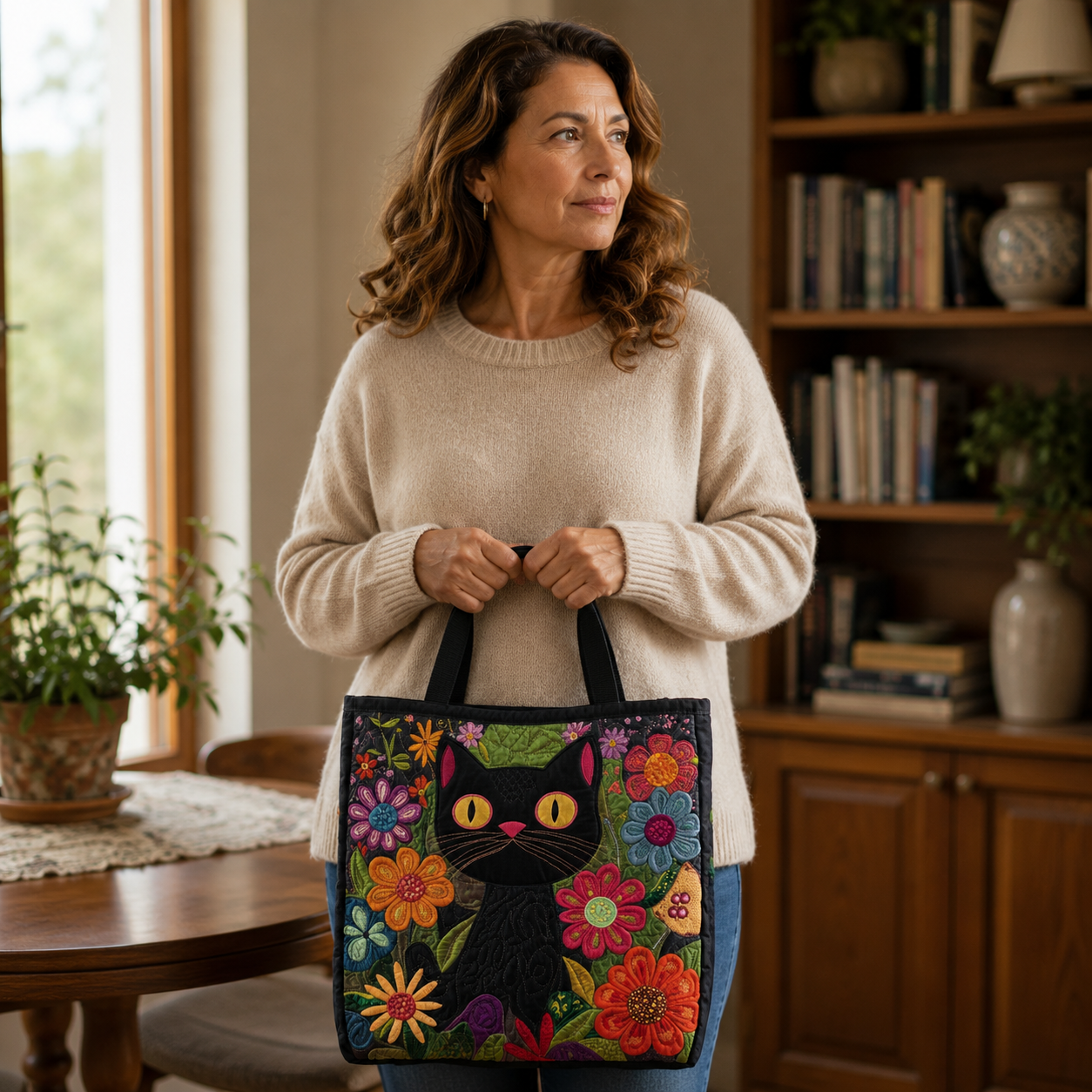 Bolsa Artesanal | Encantador Gato Negro