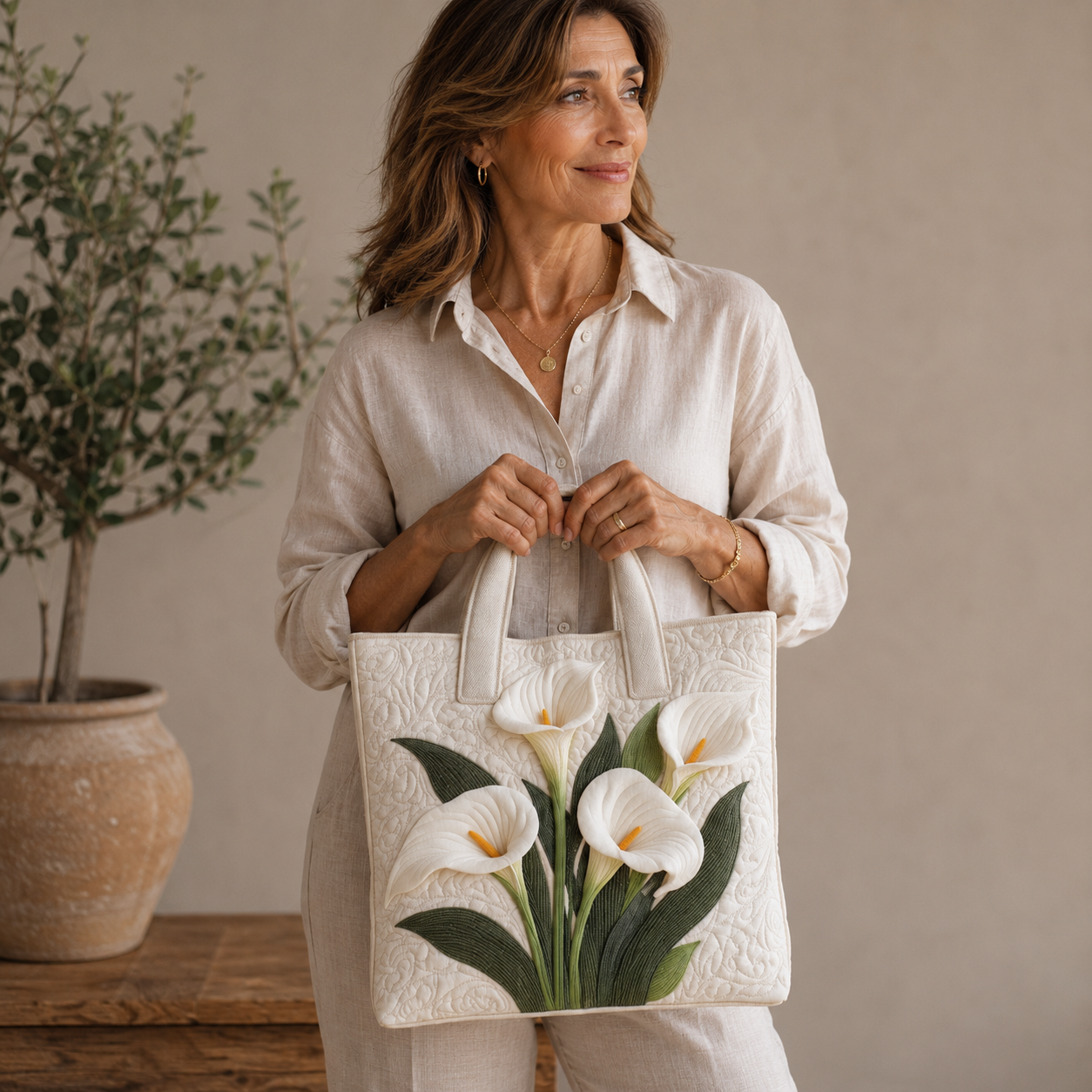 Bolsa Artesanal | Lirios Blancos