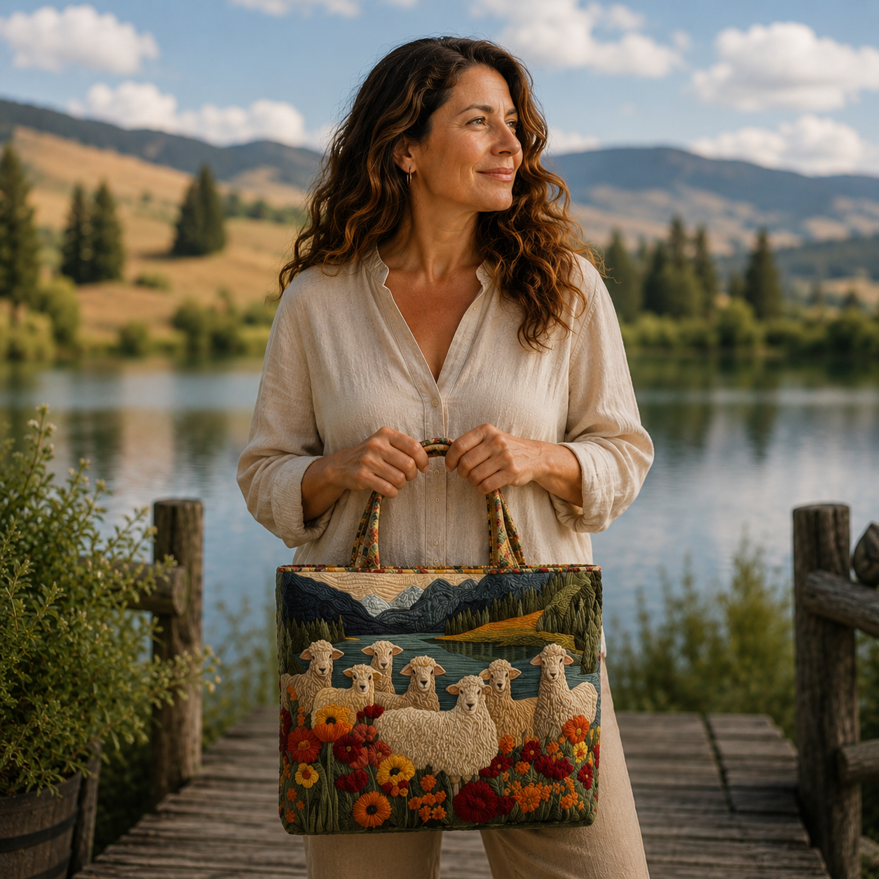 Bolsa Artesanal | Ovejas junto al Lago
