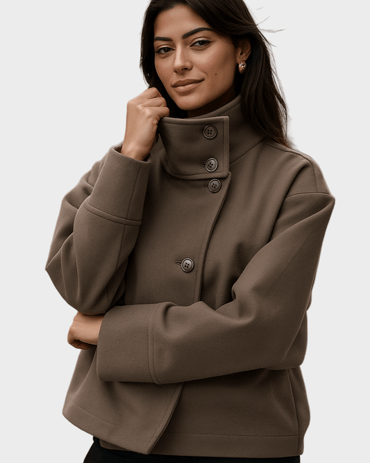 Kamila | Bunda s vysokým límcem a knoflíky