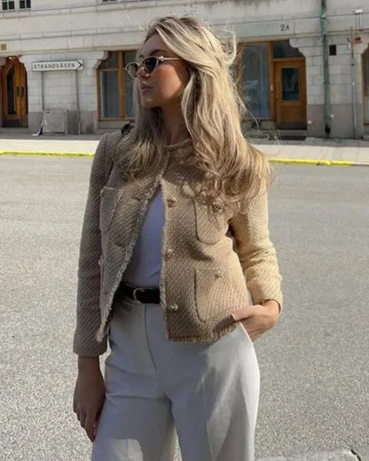 Cecílie | Béžová strukturovaná bunda