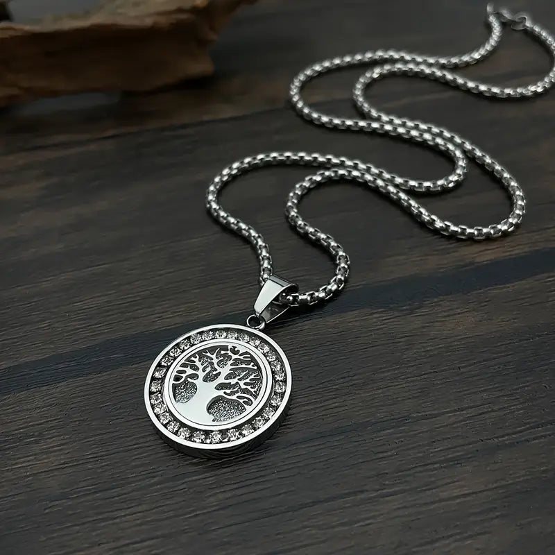 Collar Árbol de la Vida en dorado lujoso con zirconia