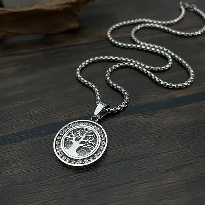 Collar Árbol de la Vida en dorado lujoso con zirconia