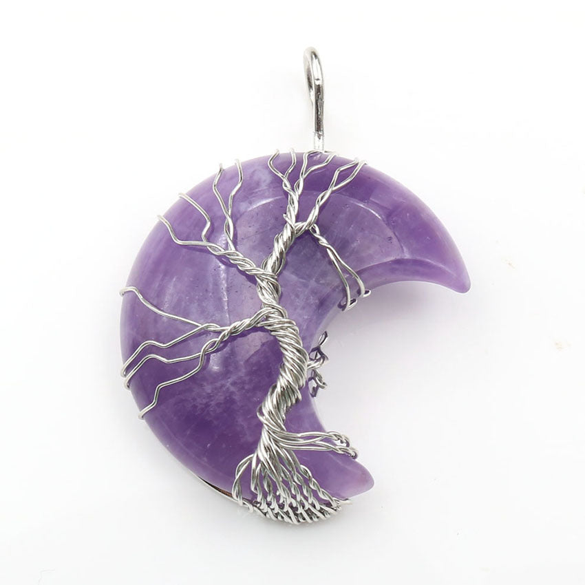 Collar con colgante Árbol de la Vida en cristal