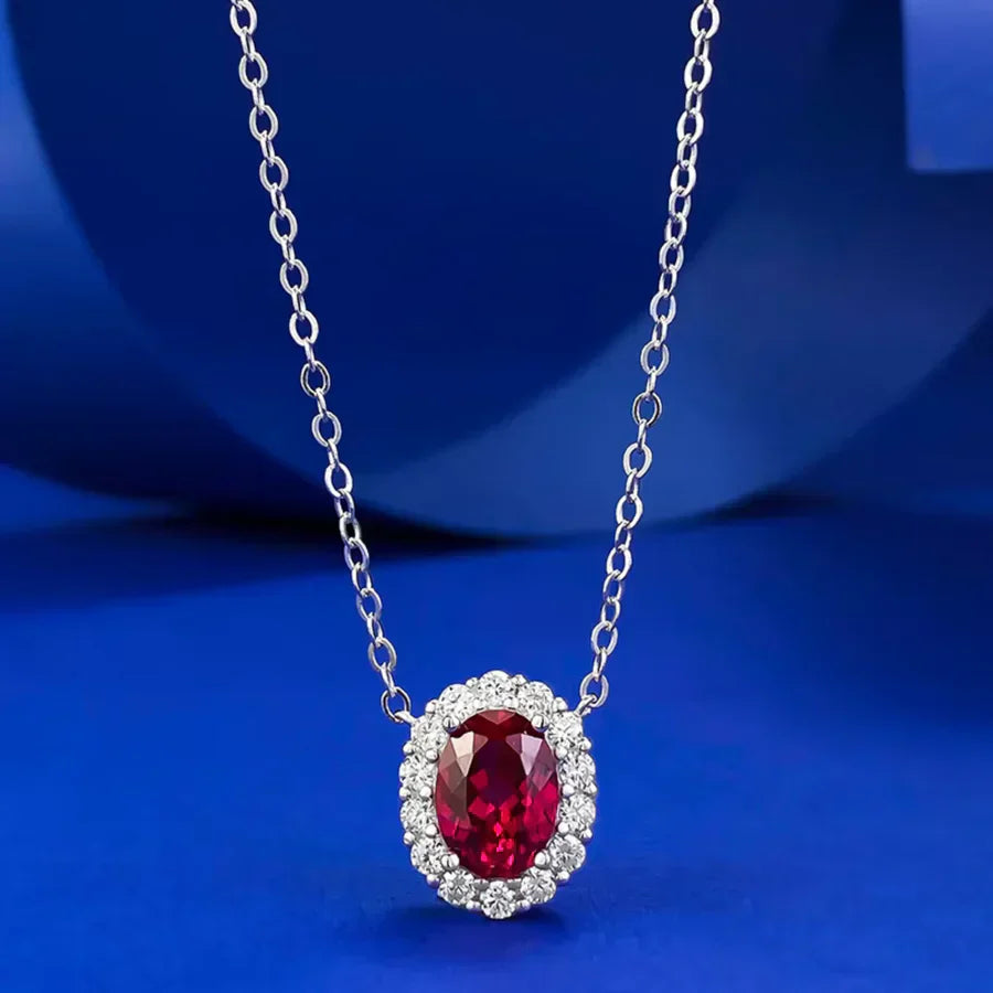 Collar de Rubí con Moissanita