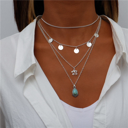 Collar de plata con piedras azules