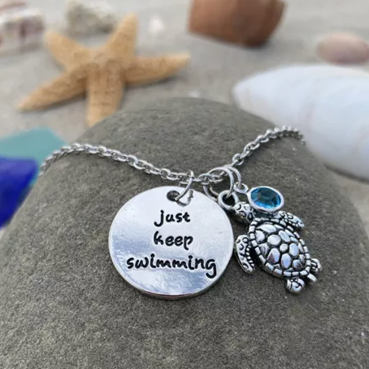Collar de plata en forma de tortuga « Nada aún »