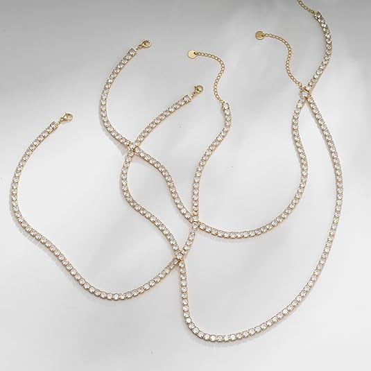 Collar de tenis dorado