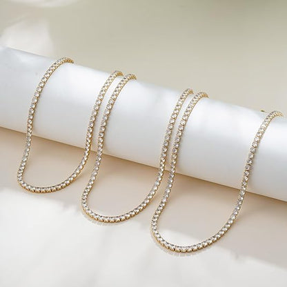 Collar de tenis dorado