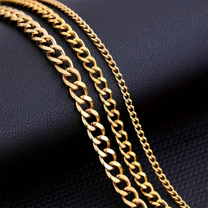 Collar minimalista con cadena cubana para hombres