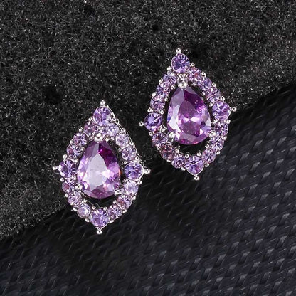 Collar y aretes de amatista Nadine