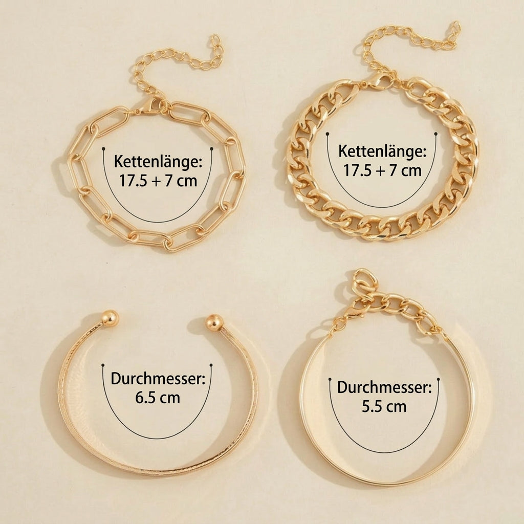 Conjunto de Pulseras Armonía Dorada