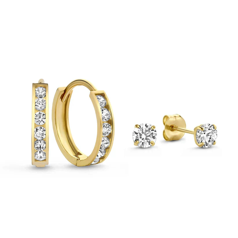Conjunto de aretes « Dara Brillante » con piedras