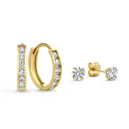 Conjunto de aretes « Dara Brillante » con piedras
