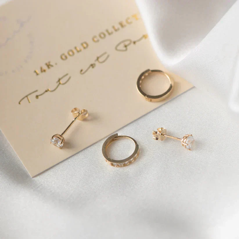 Conjunto de aretes « Dara Brillante » con piedras