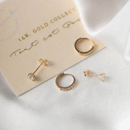 Conjunto de aretes « Dara Brillante » con piedras