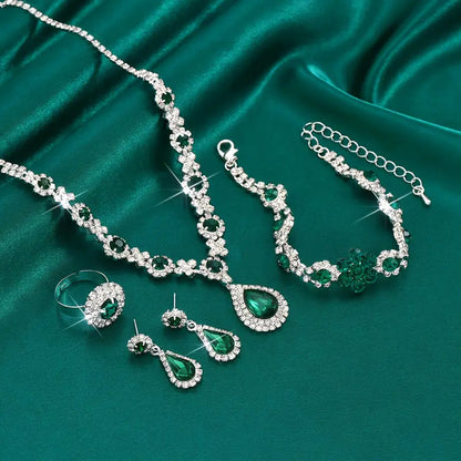 Conjunto de joyas Adriana Lysandra | Oro blanco