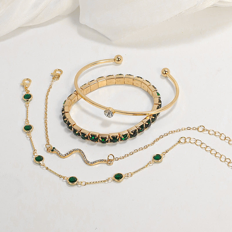 Conjunto de pulseras Brillo de Esmeralda