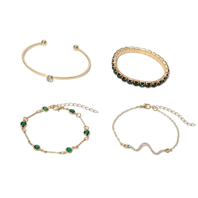 Conjunto de pulseras Brillo de Esmeralda
