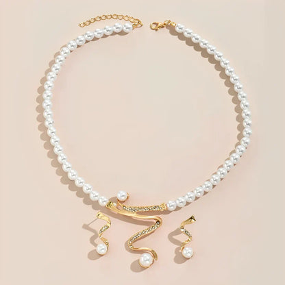 Conjunto de regalo de perlas naturales: collar y aretes