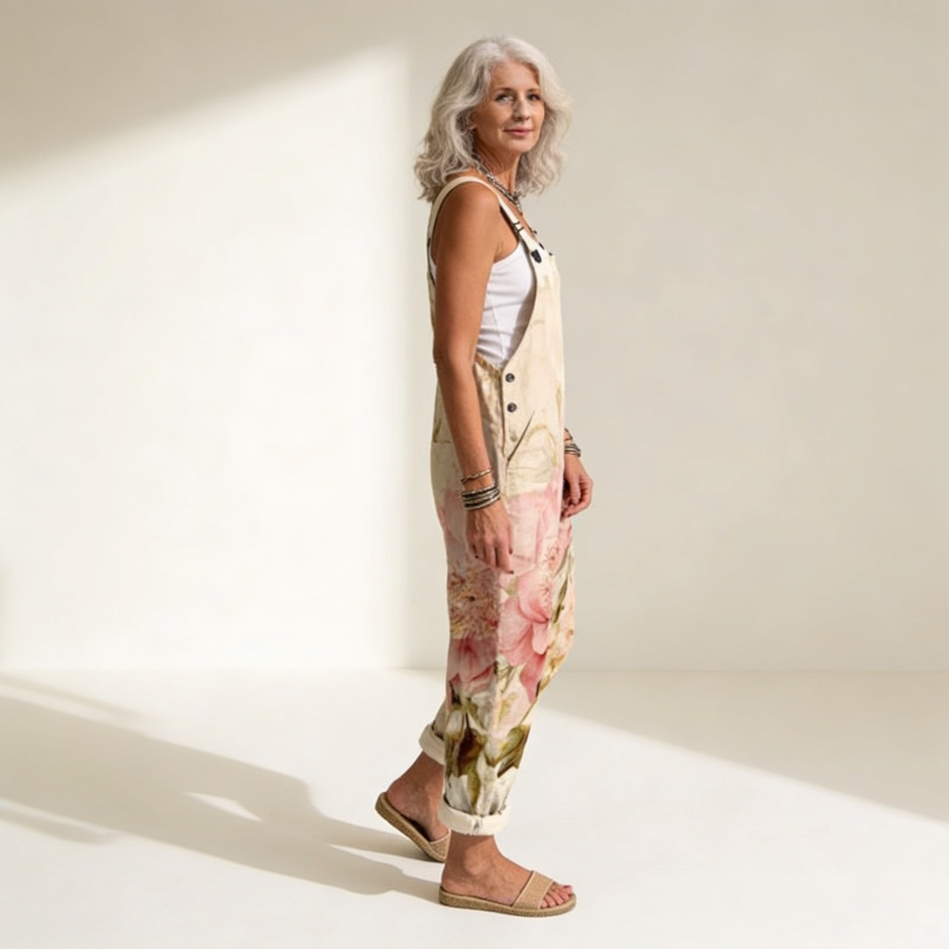 Elise | Overol con flores pastel bohemias