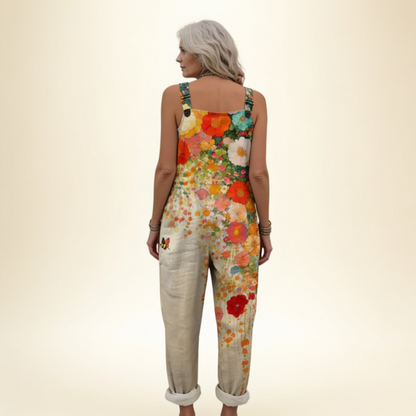 Eva | Overol con flores artísticas resplandecientes