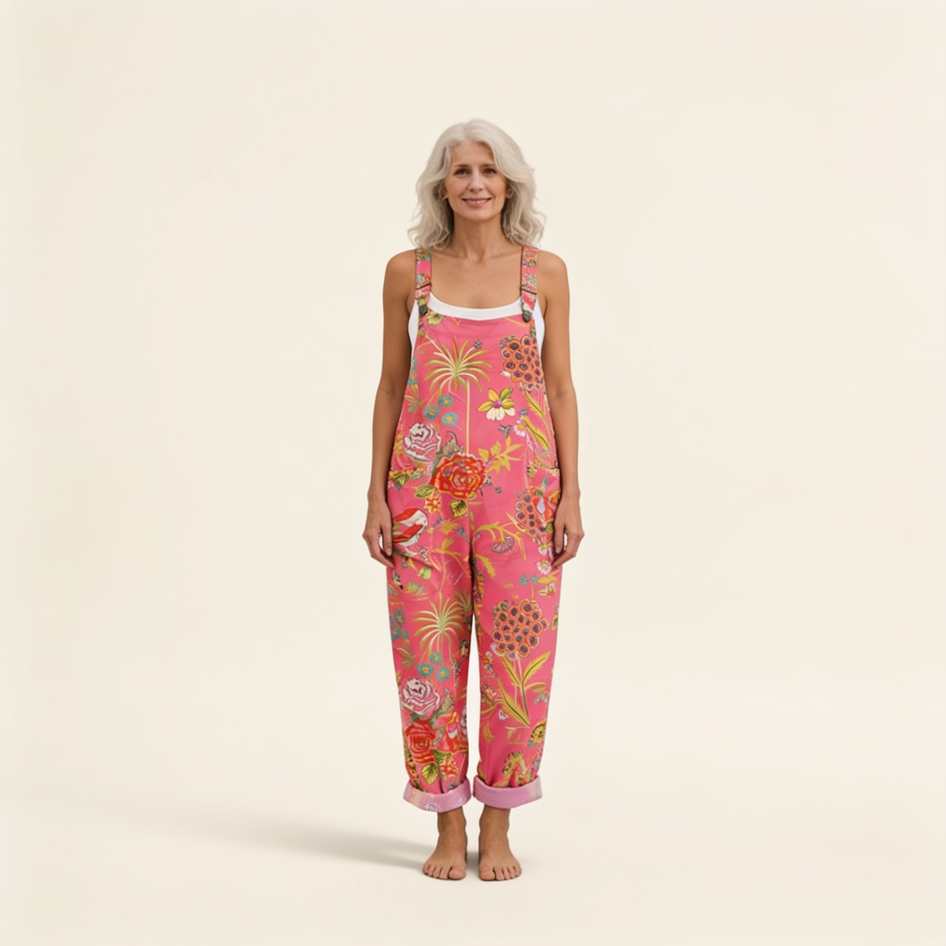 Hilde | Overol con flores tropicales brillantes