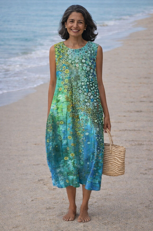 Gloria | Vestido Midi con Estampado de Coral