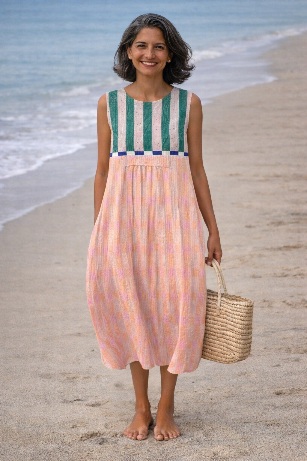Susana | Vestido Midi con Rayas Pastel