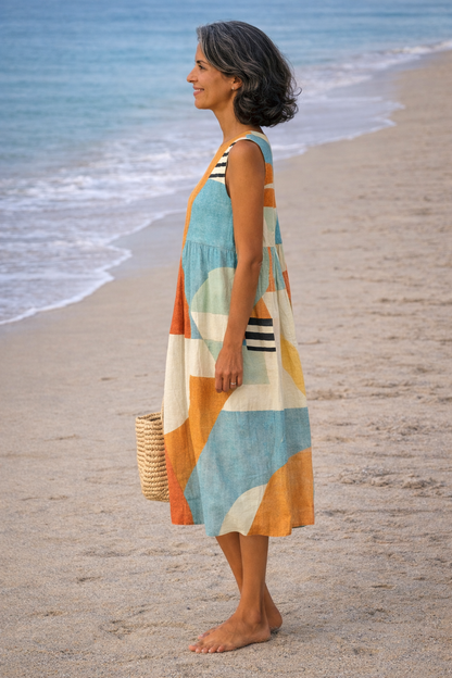 Julia | Vestido Midi Geométrico